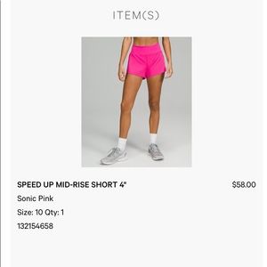 Lulu lemon running shorts